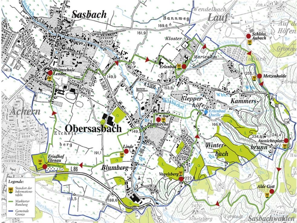 Plan Erlebnis-Rundweg Obersasbach